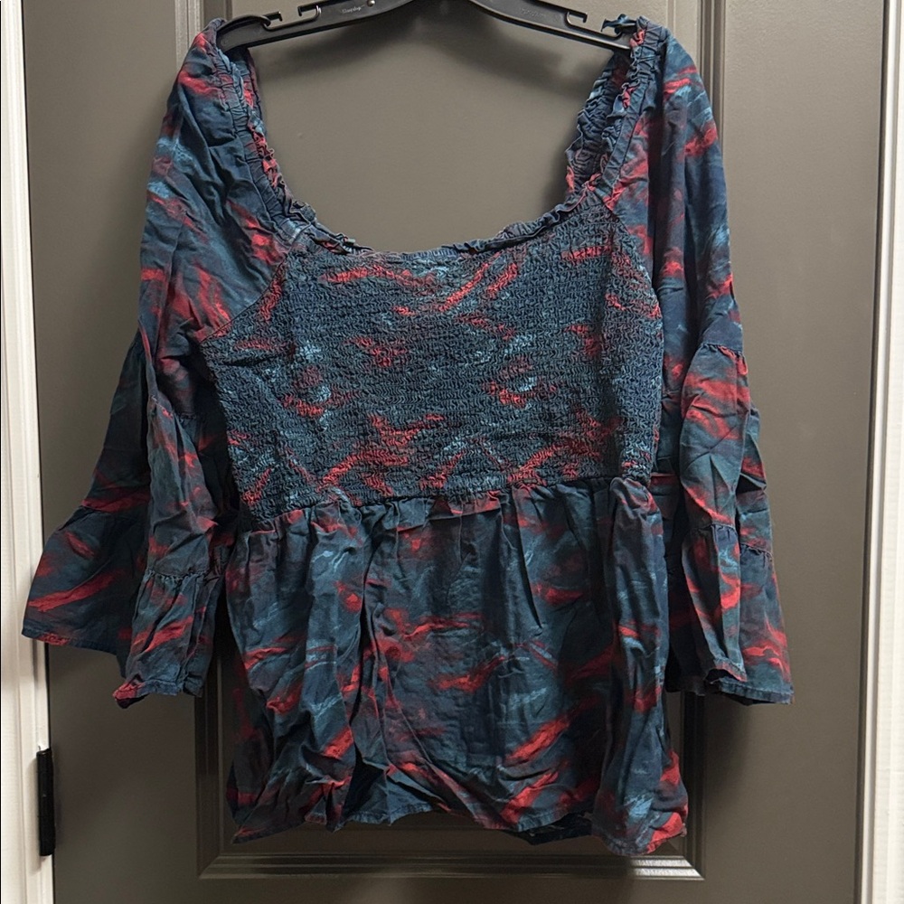 Terra & Sky Multicolor Smocked Blouse